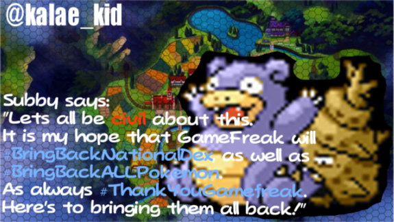 kalae_kid's tweet photo. @Pokemon Keep up the good work! #ThankYouGamefreak for bringing back follower pokemon, but what about mainland Galar? The dex increase is a start, but please #BringBackNationalDex and let us #Care4OurPKMN. Please #AddRefreshToCamp . . https://t.co/4UOY3mr9Na