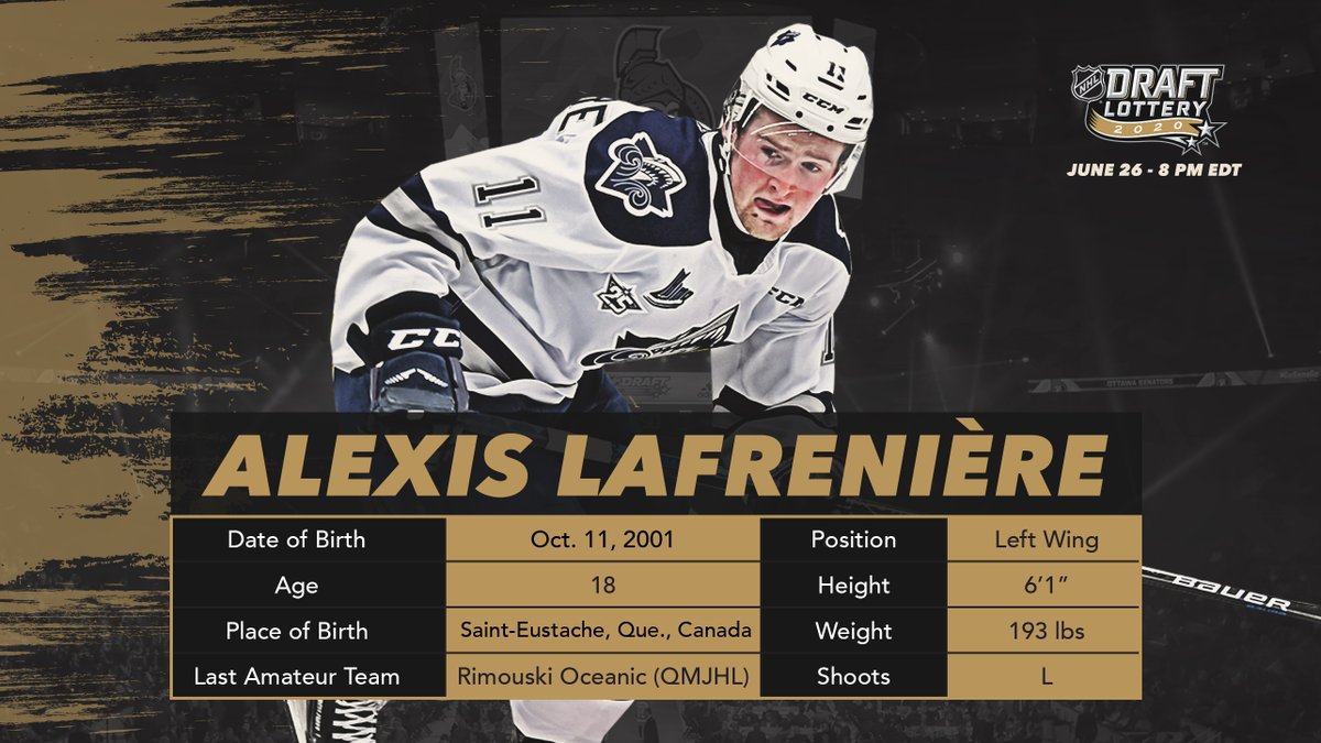 Senators's tweet image. DRAFT SNAPSHOTS: Alexis Lafrenière