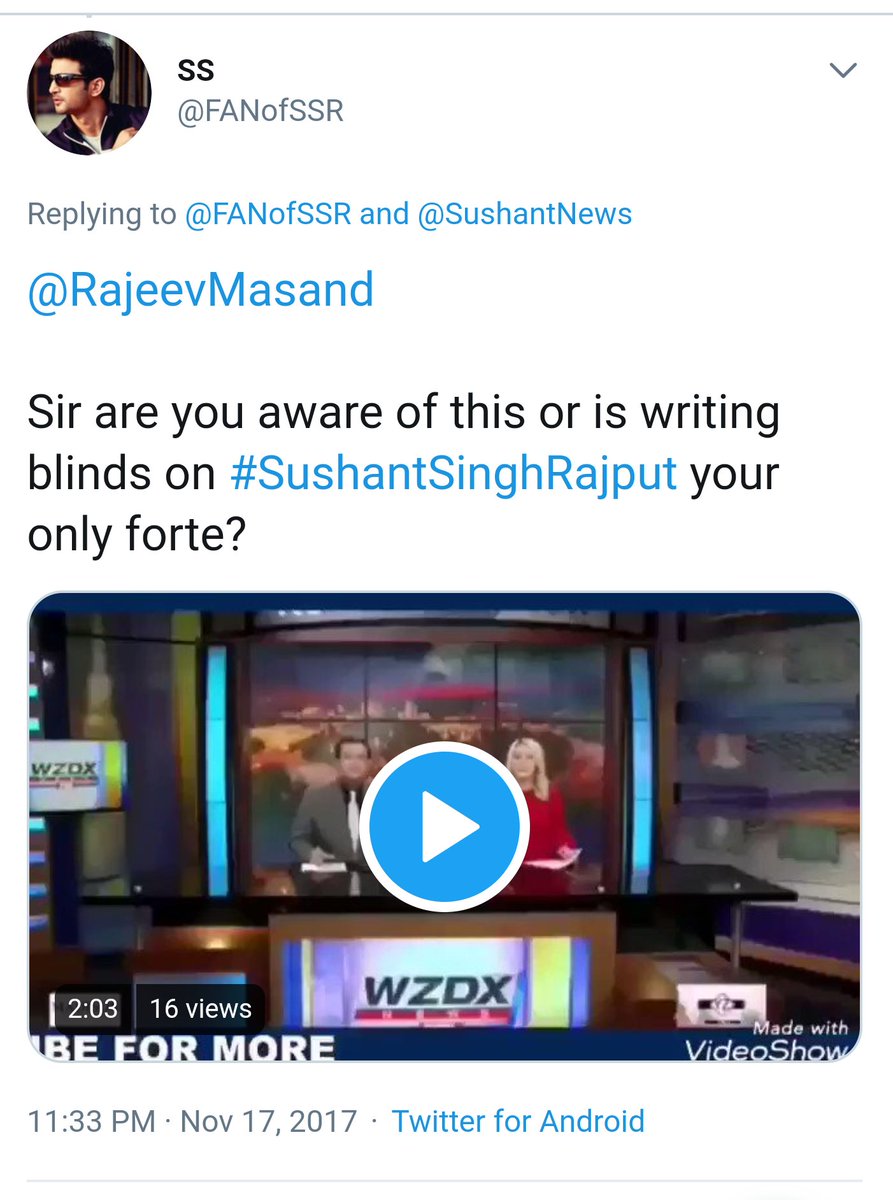 There are many many more blinds which are third rate gossip with only mission being to write Sushant Singh off. Sushant's fan questioning Rajeev over his repeated disgusting blinds against SSR back in 2017