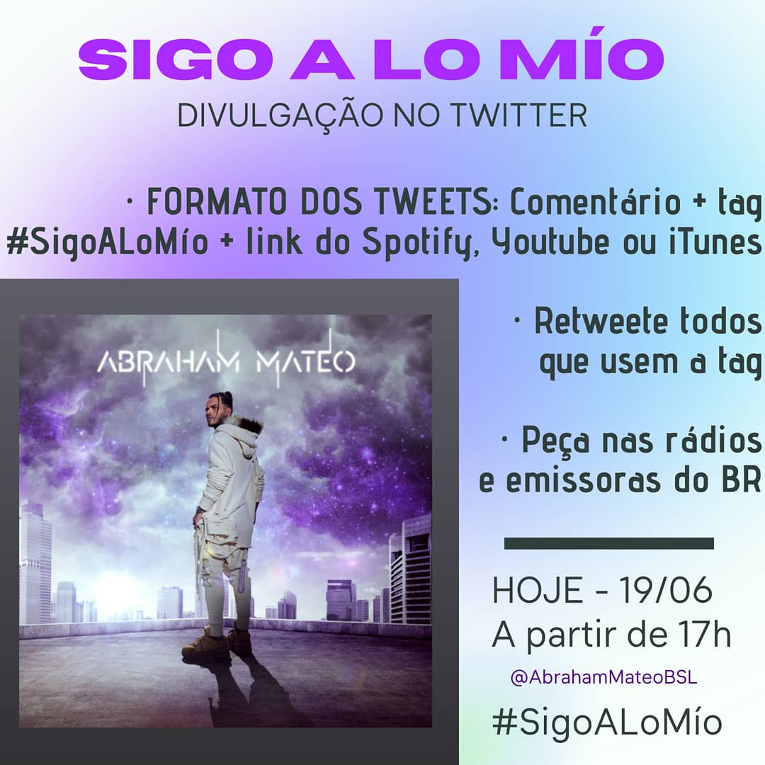 AbrahamMateoBSL's tweet photo. Vamos começar pessoal!!! Não se esqueçam de usar a tag e os links de streaming #SigoALoMio 

https://t.co/sqywTUzYWz https://t.co/xI94uu1cH0