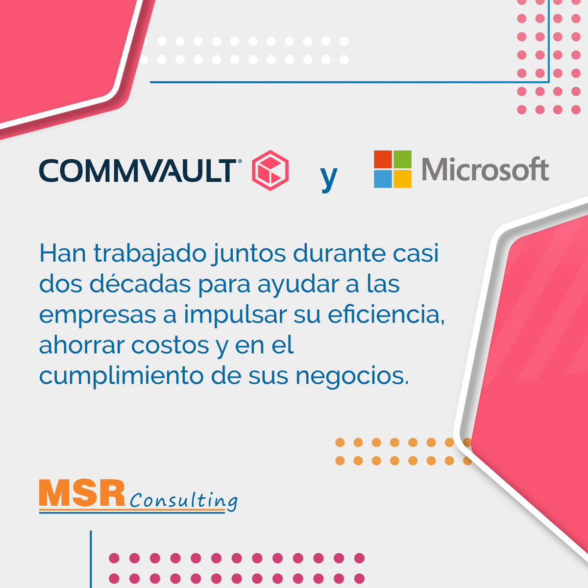 MSR_CTM's tweet photo. Con #Commvault y #Microsoft ¡toma el control de tus datos!

Contáctanos: https://t.co/ts0VhO84mg 

#MSRConsulting #DataProtection https://t.co/IF3fQQfFHX