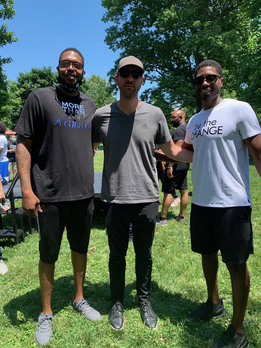 Glad to have <a href="/ravimoss/">Ravi</a> join us in #Podcast 11 to discuss his role as a former #Wildcat for #BBN. Ravi highlights his role in organizing the discussion for change with #racialinjustice in today’s society.   Pictured with Ravi, Erik Daniels &amp; CoHost Josh Carrier #WalkForward
