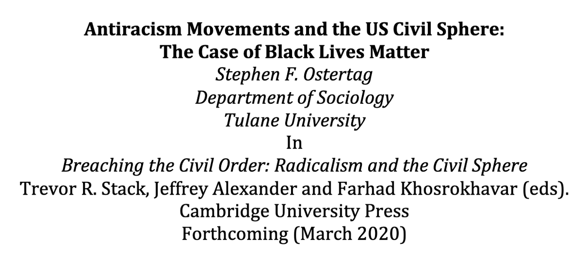 273/ "As with the All Lives Matter narrative, Blue Lives Matter sought to construct [BLM] as selfish and ungrateful for the protections police courageously provide them." & "With few exceptions, these counter narratives framed those killed as at fault for their own deaths."