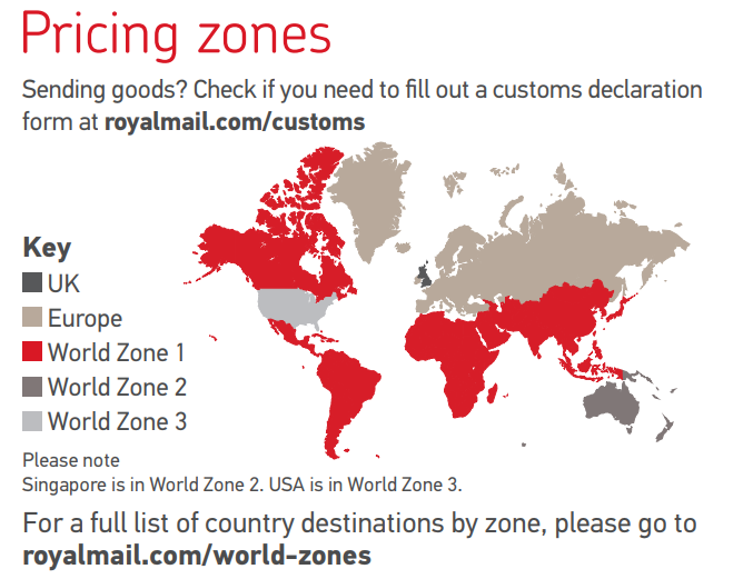 acrylsy's tweet photo. @RoyalMail @RoyalMailHelp  Regarding the new 2020 prices, is Alaska and Hawaii part of World Zone 1 or 3? Being part of the United States I would assume 3, but in the PDF they have been coloured red. https://t.co/qIedw9jMoj