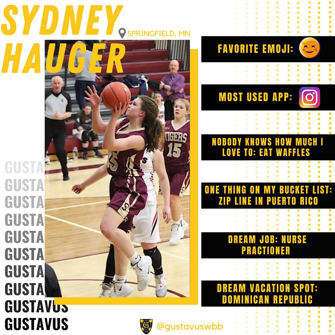 Last, and certainly not least, please help us welcome Syd Hauger to our 2024 class!
•
#Classof2024 #whygustavus #gustavuswbb
