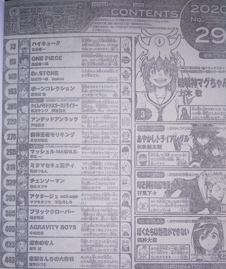 טוויטר コング 地震無事 בטוויטר ネタバレその1 ジャンプ29号ワースト5 アクタージュ ブラッククローバー Agravity Boys 魔女の守人 最終回 夜桜さんちの大作戦 魔女の守人最終回 坂野旭先生お疲れ様でした そしてアグラビはドベ3に転落 Wj29 T