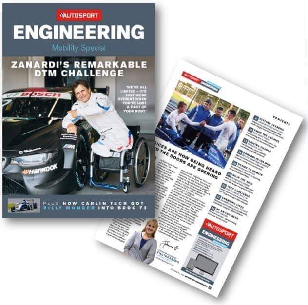 Largely due to that message, I found the confidence and voice to believe in a project that was very dear to my heart. In 2018 I pitched and produced a Disability in Motorsport supplement with Autosport Magazine. A project I am immensely proud of on so many levels.