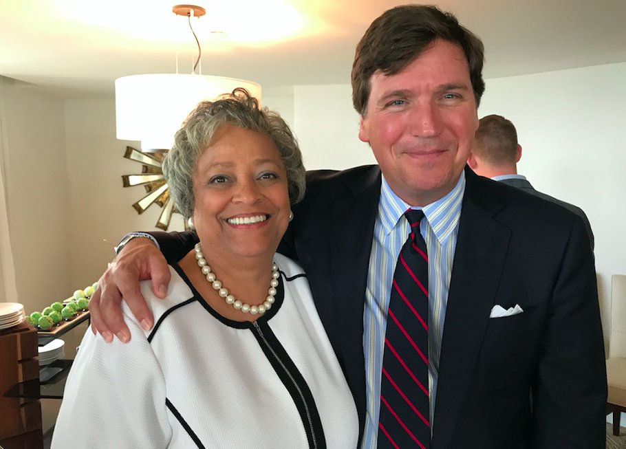 Here's a picture of  @TuckerCarlson with his arm around  @KayColesJames before receiving  @Heritage's prestigious Salvatori Prize.  https://www.heritage.org/impact/tucker-carlson-wins-heritages-salvatori-prize-citizenship