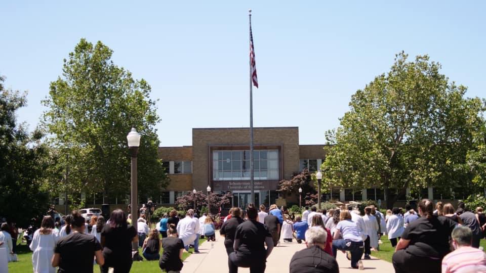 Celebration of Juneteenth today. Looking back on 150+ <a href="/OUTulsa/">OU-Tulsa</a> leaders, faculty, staff, and students represent #whitecoatsforblacklives. Proud of our University, but there’s more work to be done.