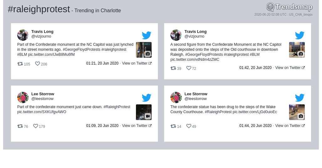 TrendsCharlotte's tweet photo. #raleighprotest is now trending in #Charlotte

https://t.co/p4H8ZR8DAw https://t.co/R5S2ApzIuI