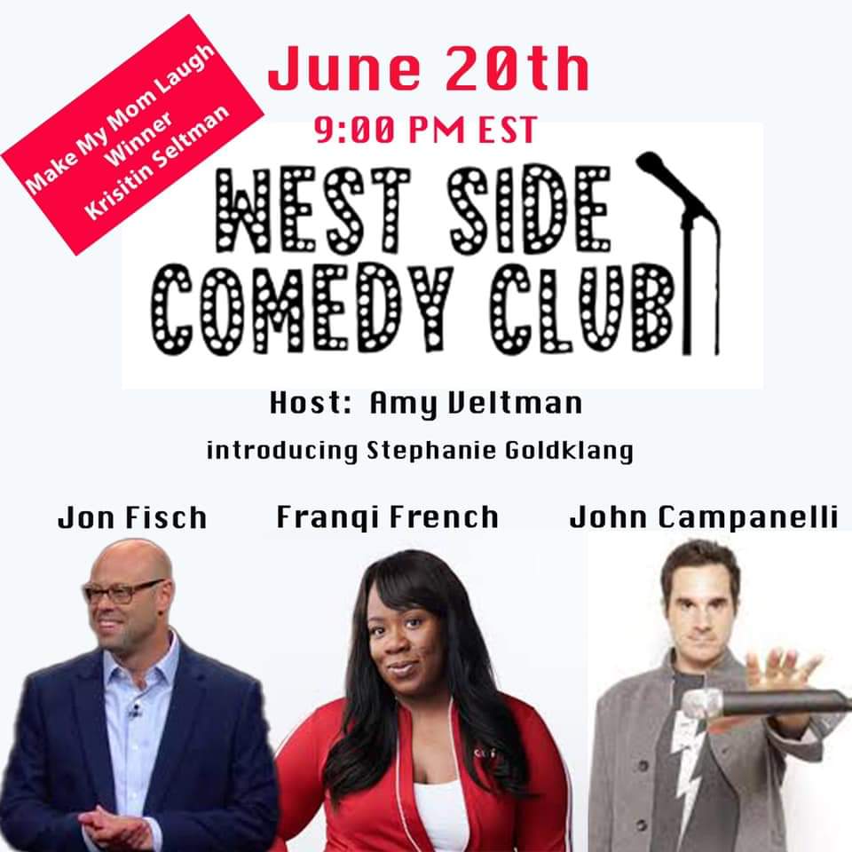 HermesComedy's tweet photo. Join us with Jon Fisch, @franqifrench, @JohnCampanelli1, @winonaice @stephgoldklang tomorrow at 9pm EST tomorrow! https://t.co/awtUIE9HKc