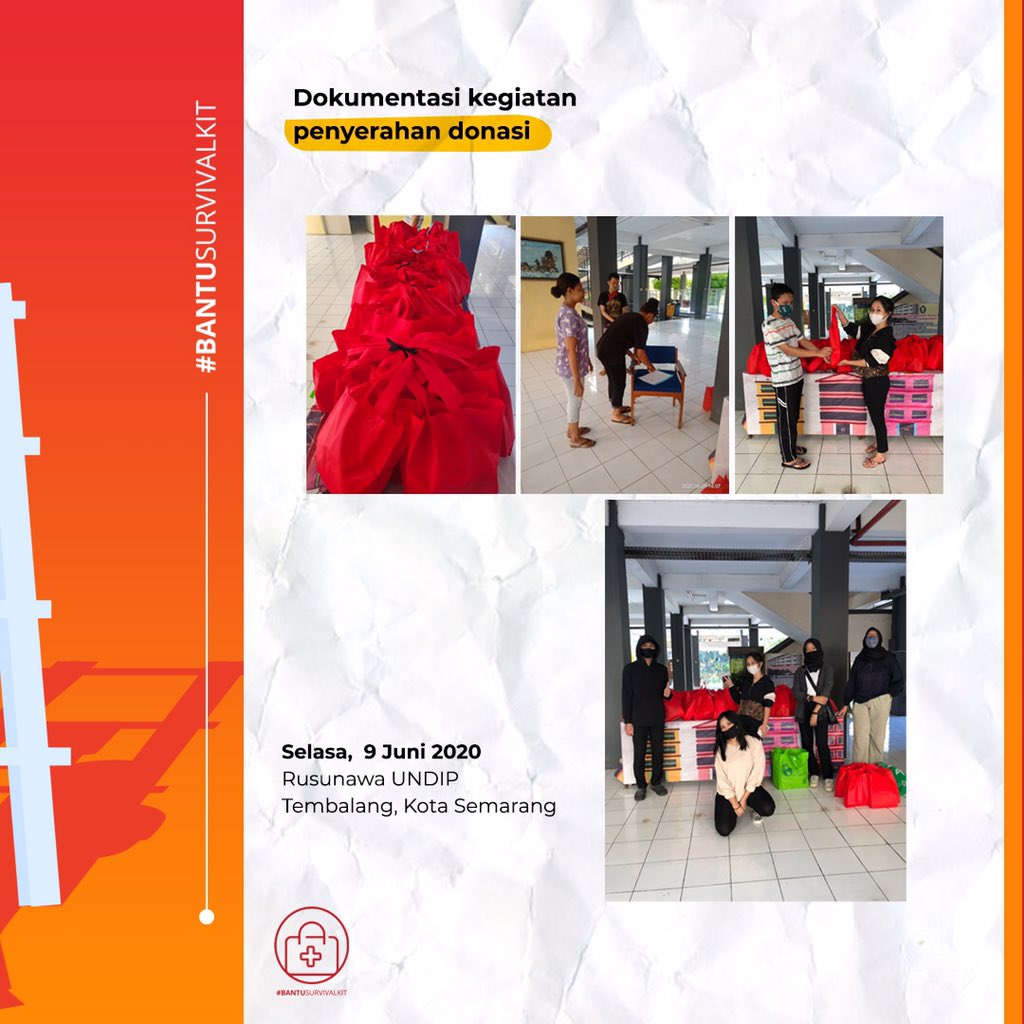 bantusurvkit's tweet photo. [PROGRESS REPORT]

Pada tanggal 9/06 &amp; 12/06 #BantuSurvivalKit telah membagikan 90 paket survival kit kepada kawan-kawan di Tembalang!

Terima kasih untuk seluruh pihak yang telah membantu distribusi bantuan terakhir ini😊

#BantuKawan
#CommUndip
#SocialMovement https://t.co/XIC0sbgM2e