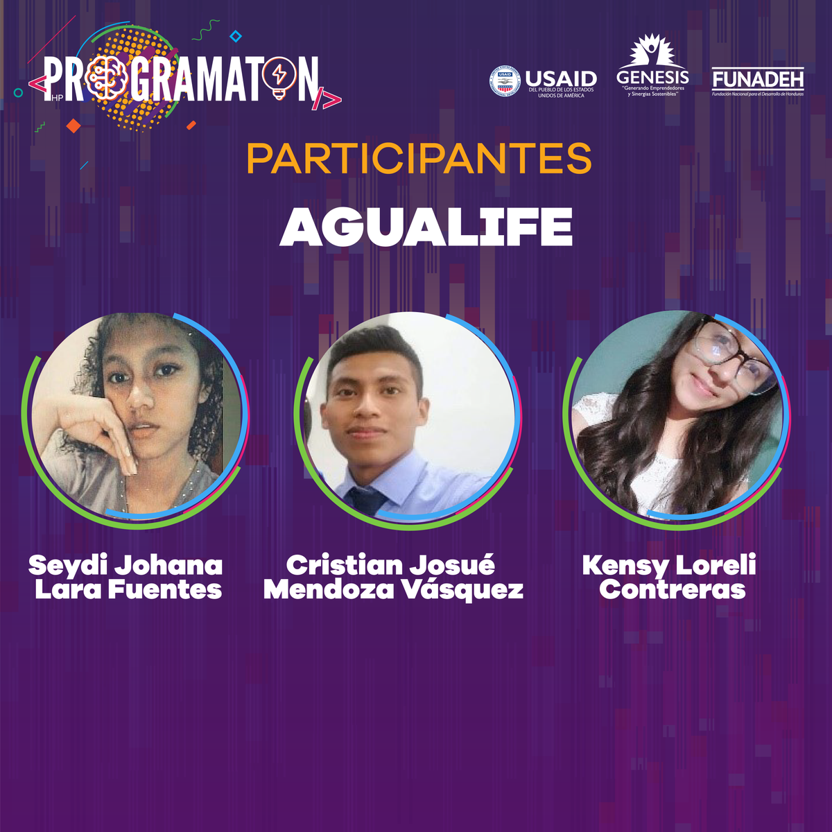 FUNADEH_GENESIS's tweet photo. #PROGRAMATON2020 Conoce a los participantes #Seydi, #Cristian y #Kensy , ellos son los creadores de la aplicación #AGUALIFE. En Honduras tenemos mucho talento juvenil . Conoce más sobre la creación de la app en nuestras redes sociales.
#apptitud #tecnología #informática https://t.co/GbA00FgVYe