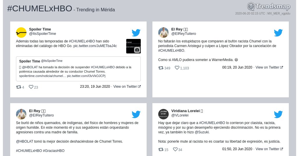 TrendsMerida's tweet photo. #chumelxhbo es ahora una tendencia en #Mérida

https://t.co/gGnmzxUd1L https://t.co/HCM8X52FCF
