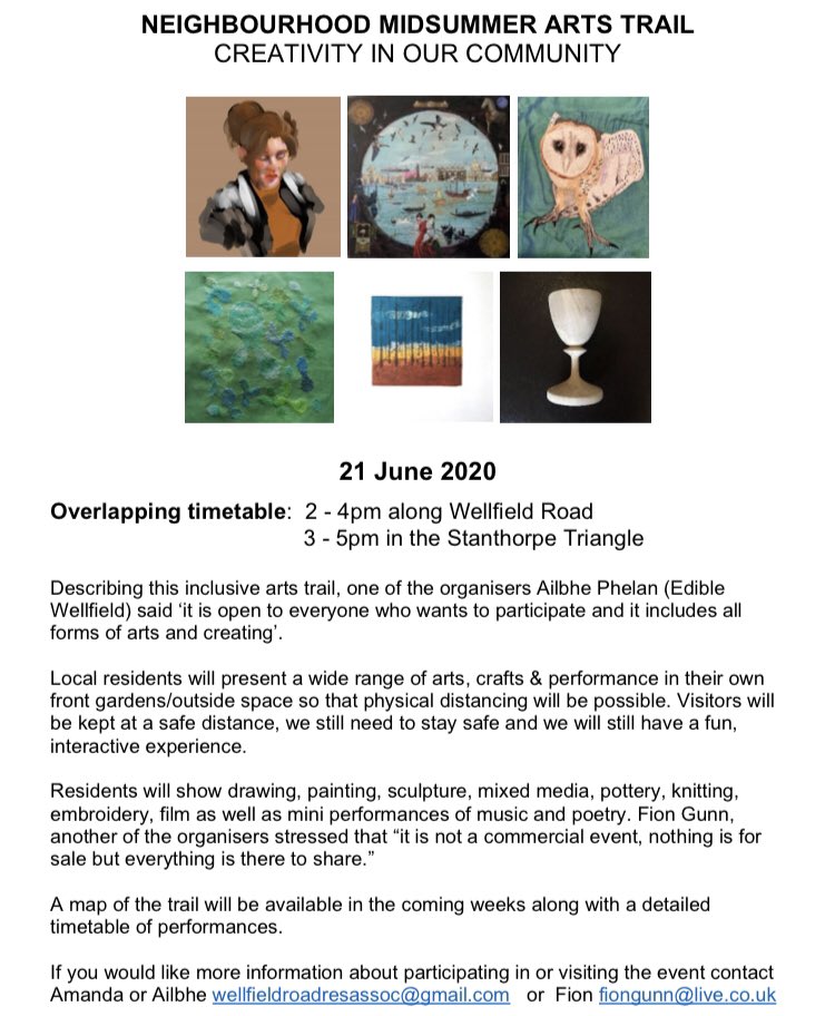 Hey #Streatham! Come &amp; visit the Neighbourhood Art Trail this Sunday, 21 June. Our #community #garden will be open as a cut through between Wellfield Rd/Stanthorpe Triangle. (And for socially distanced admiring of the fruit &amp; veg, of course!) 🎨🌱🐝😊