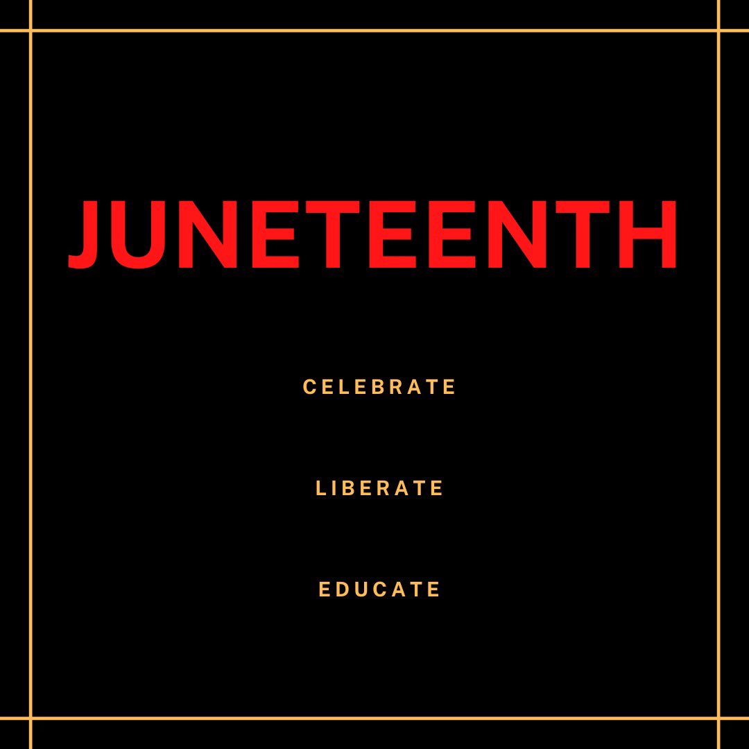 umdsparc's tweet image. Juneteenth is a celebration of the day in which the enslaved people in Texas learned that they were free 155 years ago.

The fight for justice for the Black community continues and we must provide support, educate, raise awareness, and end systemic racism and oppression.