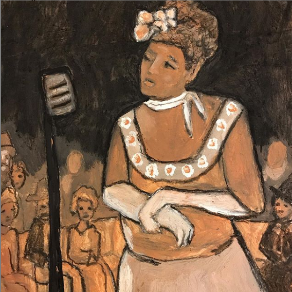 NightandDayColl's tweet photo. As well as working on some new material, we've been getting creative in other ways during lockdown too! Here's a work in progress by Laura #originalartwork #lockdownart #jazzsinger https://t.co/0qyfuipXPz