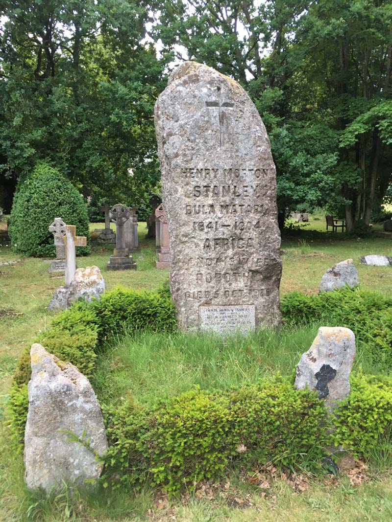 Here’s the context - it’s the memorial to Henry Morton Stanley (d.1904) in Pirbright churchyard. So why does a man whose epitaph is simply ‘Africa’ have a monolith of Dartmoor granite on his grave in Surrey?
