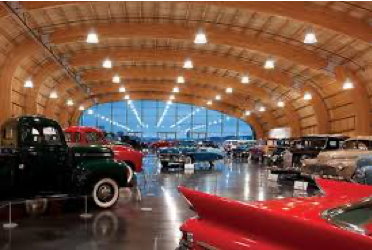 Oei_Design's tweet image. Lemay Car Museum- Nicknamed “America’s car museum” was created by L.A’s Alan Grant. Grant had a shoestring budget and decided to create a simple “garage” to show case these amazing cars. The architecture was design to mimic a shotgun style hood scoop found on classic hotrods.