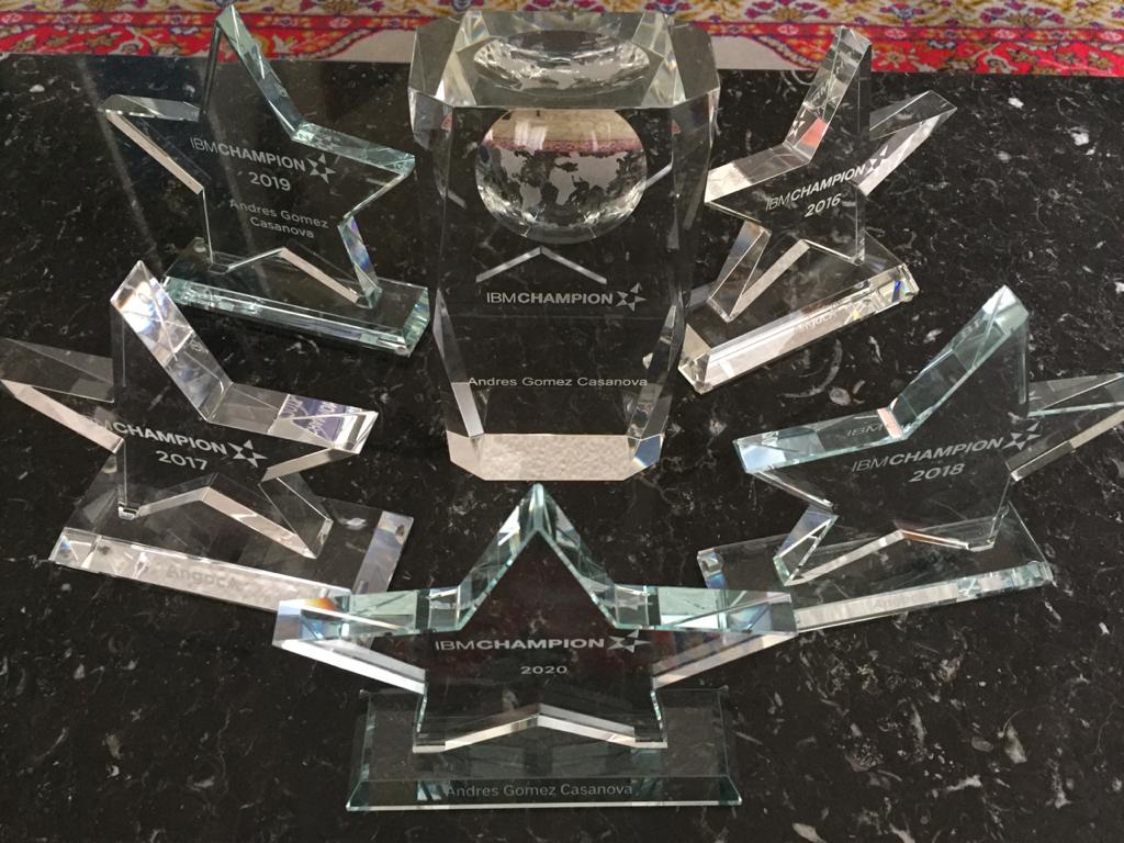 Trophies of each year being IBM Champion