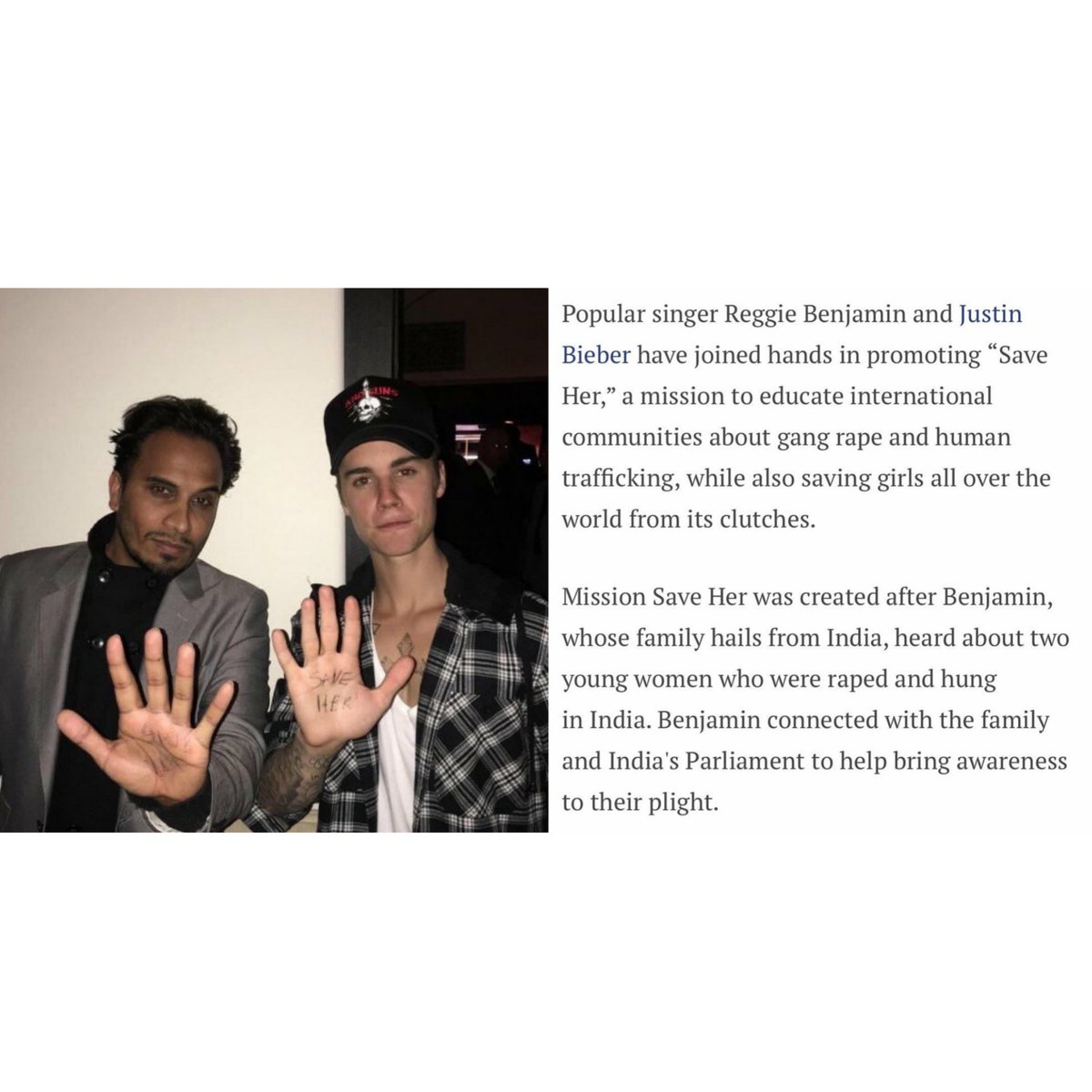 Justin expressed a pro-life stance before but that was due him almost being aborted, he changed his mind. He also punched a man abusing a woman, signed a petition to have more female producers and is a part of organization which brings awarness about women trafficking and r@pe.