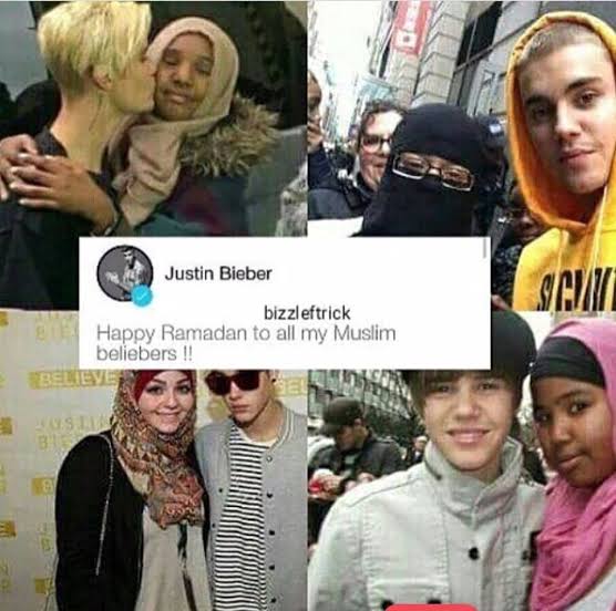 Justin is respectful to everyone no matter the gender, sexual orientation, religion or race. He treats everyone equally, respects others' traditions and uses his platform to raise awarness. He once stopped his concert to honor the Muslim tradition.