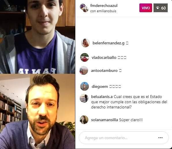 fmderechoazul's tweet photo. EL DERECHO INTERNACIONAL  EN TIEMPOS DE PANDEMIA

Este miércoles tuvimos una charla en la cual expuso @emilianobuis , en dónde hubo una buena interacción y participación de parte de todxs. https://t.co/ttgCBHgWbJ