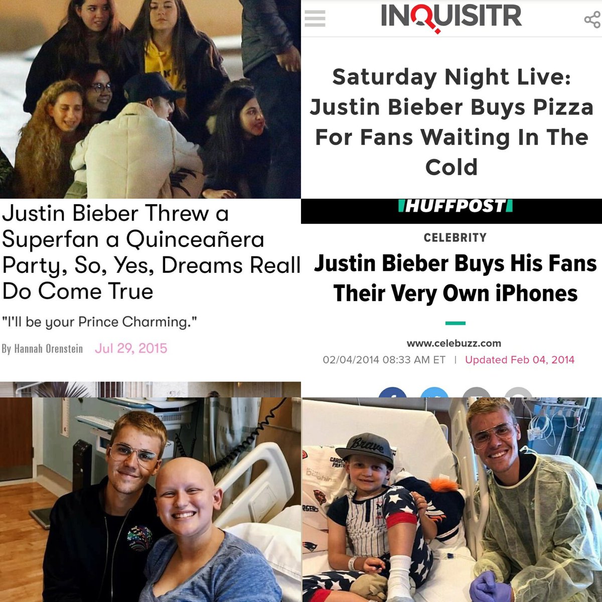 Although haters like to claim otherwise, Justin always had special connection and adored his fans. He is a celebrity who made most Make a wish wishes come true but he also always showed love with random acts of kindness. But often he is treated badly by "fans"...