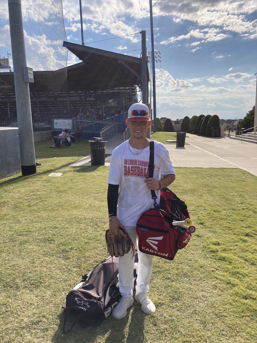 TSL_Baseball's tweet photo. Player of the game goes to Garrett pierce for the No Creek Cowboys. 5 1/3 innings pitched struck out 10! https://t.co/k9jk6da5xL