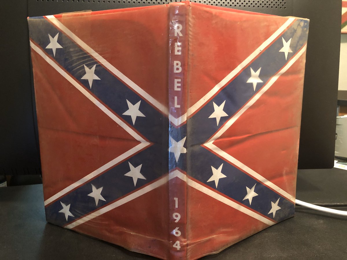 When Richland was founded as an all white school in a white flight suburb of Fort Worth in 1961, students got to vote on the mascot. Alliteration was favored, so the choices were Rangers, Raiders or Rebels. For the next 30ish years the yearbooks mostly looked like this 4/