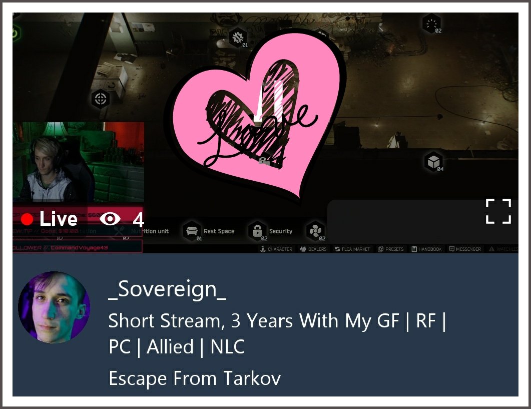 MixerTeamAllied's tweet photo. #HappyAnniversary @SovereignJoh #MrandMrsSov #3years have a great stream #live #EscapefromTarkov #mixer https://t.co/aypdqxTCIl #love #unity   #escapefromTarkSOV https://t.co/MxTZUxio9F