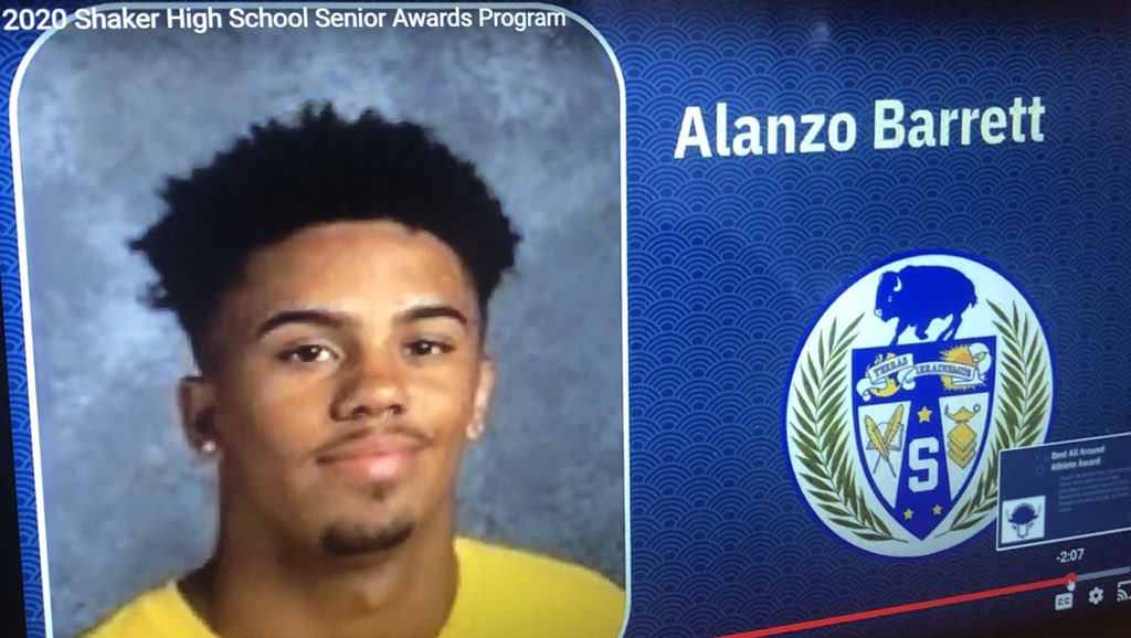 Congratulations to the 2019-20 male athlete of the award recipient Alanzo Barrett. Congrats on all your accomplishments on the gridiron and with @ShakerBaseball1. We know <a href="/saintrosebase/">Saint Rose Baseball</a> is getting a special one! <a href="/alanzo_barrett/">!!!!!!☀️</a> <a href="/TheBisonProcess/">TheBlueBisonProcess - Mike Michela</a> <a href="/BuildTwoWin/">ZaQuan Irby</a>
