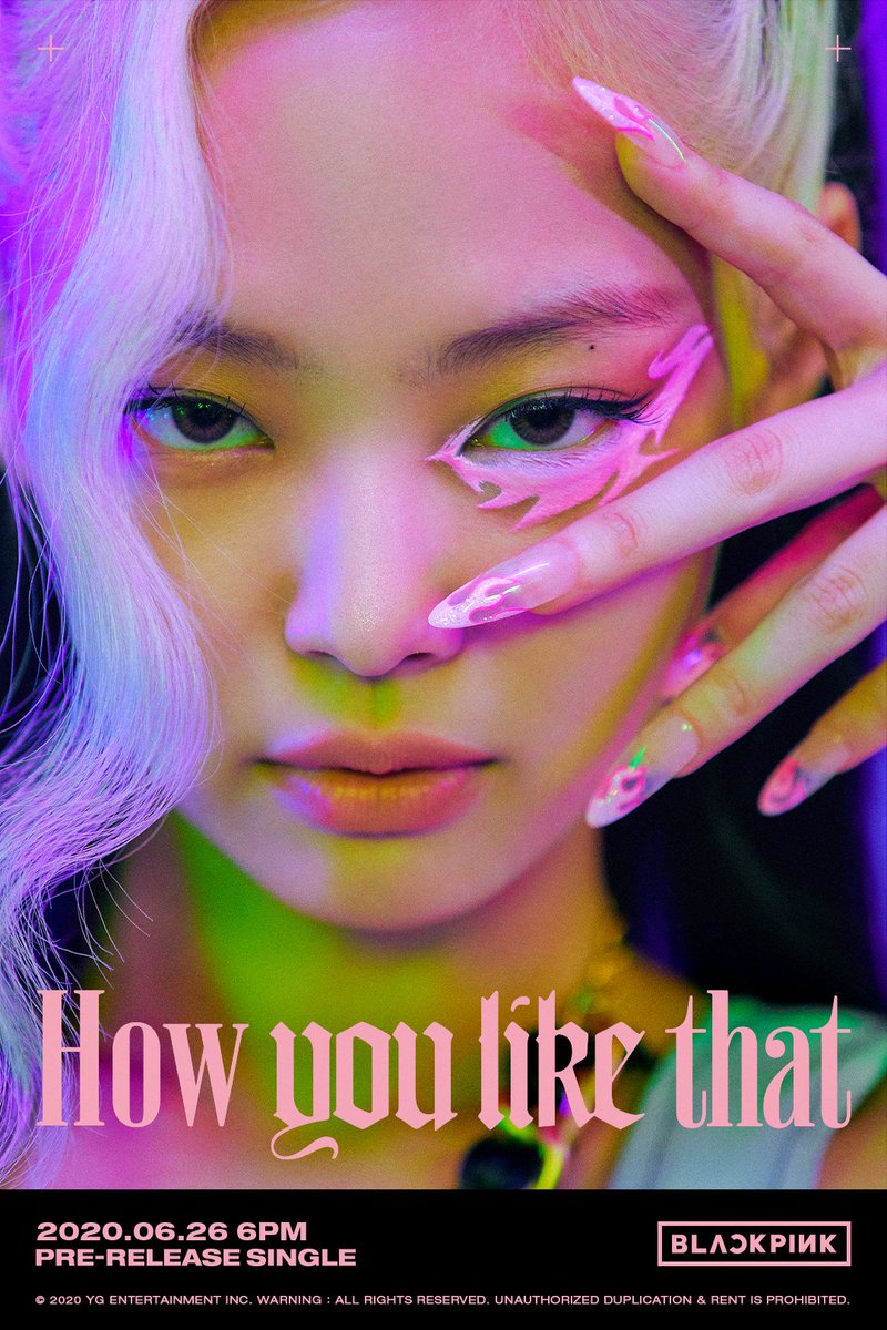 Yg Family Blackpink How You Like That Title Poster 3 Pre Release Single 06 26 6pm 블랙핑크 Jisoo 지수 Jennie 제니 Lisa 리사 Rose 로제 Howyoulikethat Prereleasesingle Titleposter 0626 6pm Release Yg T