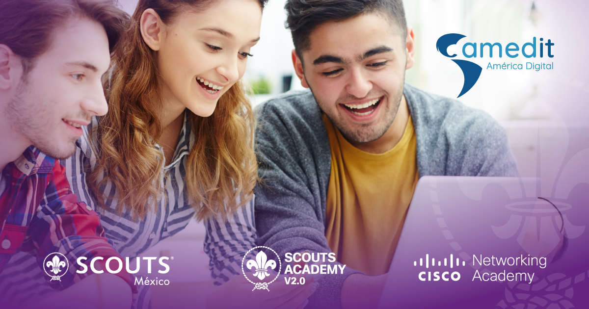 America_Digital's tweet photo. Nos hemos unido en alianza con la Asociación de Scouts de México y Cisco Networking Academy con el objetivo de brindar oportunidades de aprendizaje a miles de scouts. Entérate de más detalles en nuestro blog: https://t.co/5XxwNrGAql https://t.co/mYNVWR9ANb
