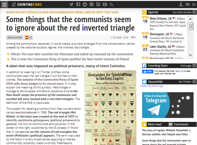 The banned hate group they are talking about isn't pAntifa - they say it's Germany's 1930s hate group. Their 'reference' is the symbol used for political prisoners, predominately Polish communists who were Catholic and it wasn't bright red (are yellow yield signs next?) (3/n).