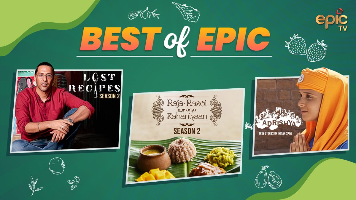 OfficalEPICTV's tweet photo. Can’t choose between #Indipedia and #Sanrachna? Want to watch #LostRecipes and #WildWildIndia, too? Fret not, as we bring to you the #BestOfEPIC. Catch an amazing line-up of shows, only on #EPICChannel, today 12 PM onwards. #StayHomeStayEPIC https://t.co/IfDZhhT8Gk