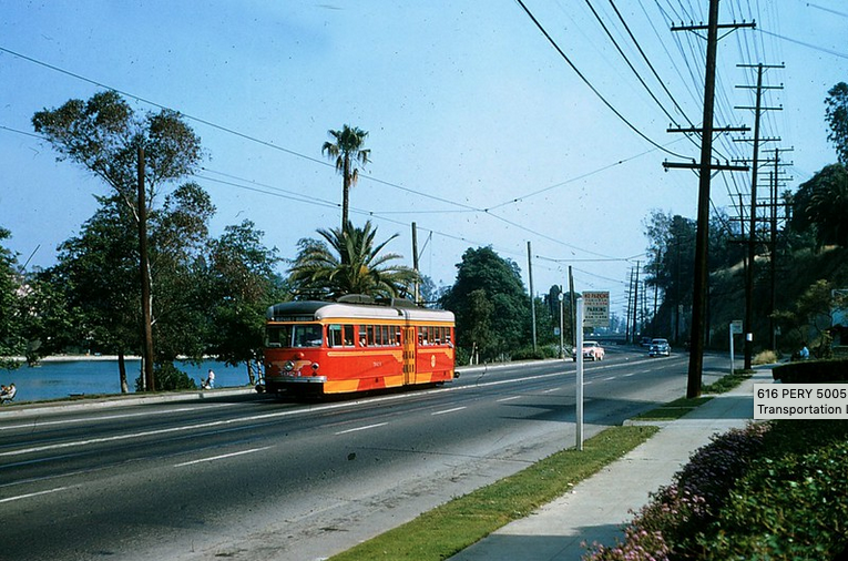 On the  #Glendale- #Burbank line, the PE cars left the tunnel near 2nd & Berverly and ran north on Glendale Bl though  #EchoPark.