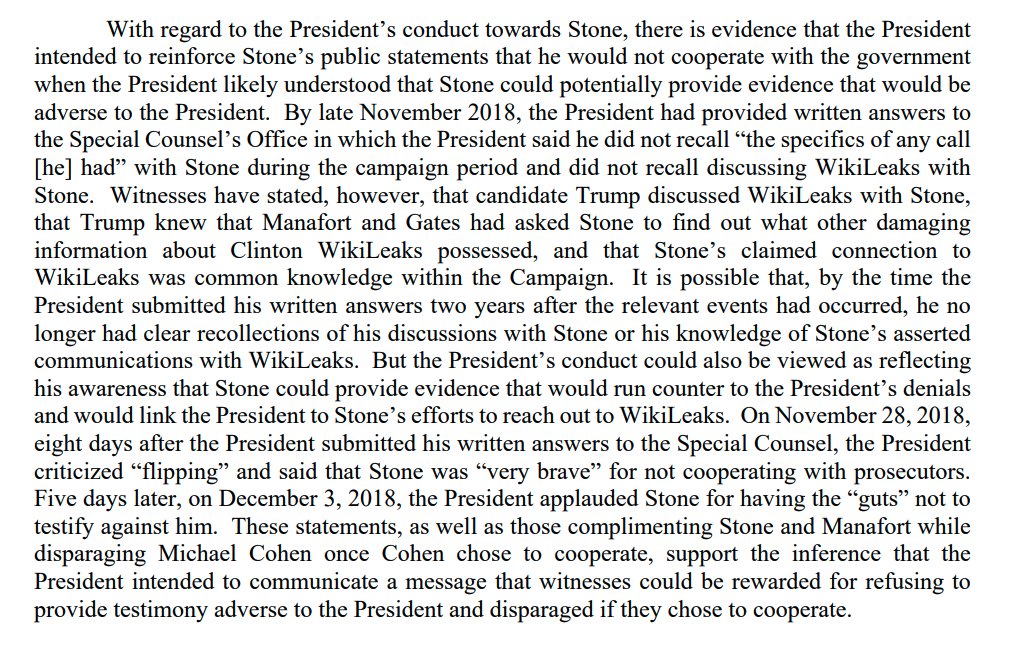 And the previously redacted analysis from the Mueller team