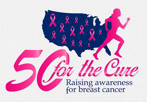I'm looking for people from all 50 states to join my "50 for the Cure" breast cancer awareness initiative to run/walk ONE mile! Sign up by July 30. More info at 50fortheCure.org.

#50forthecure #breastcancer #breastcancerawareness #susangkomen #susangkomenoc