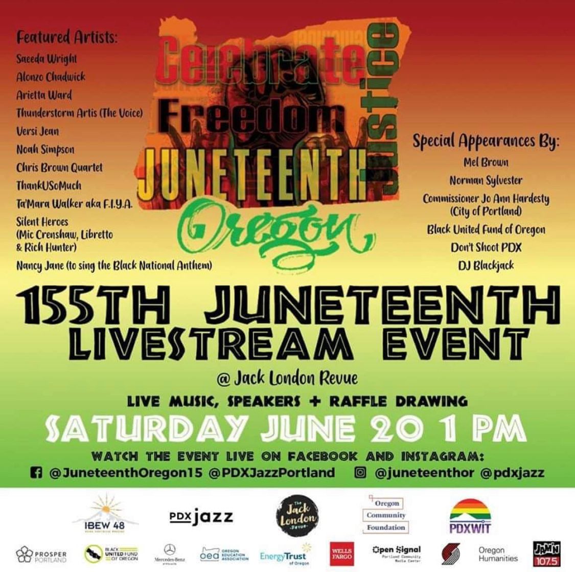 churchbarpdx's tweet photo. 💕Happy #Juneteenth! In 1945, Clara Peoples asked her boss if she and her coworkers could celebrate Juneteenth on their break in the Vanport shipyards.

Her granddaughter continues the Oregon tradition with @JuneteenthOR with a virtual celebration this Sat @JackLondonRevue 🙏 https://t.co/HooA7aQVxT