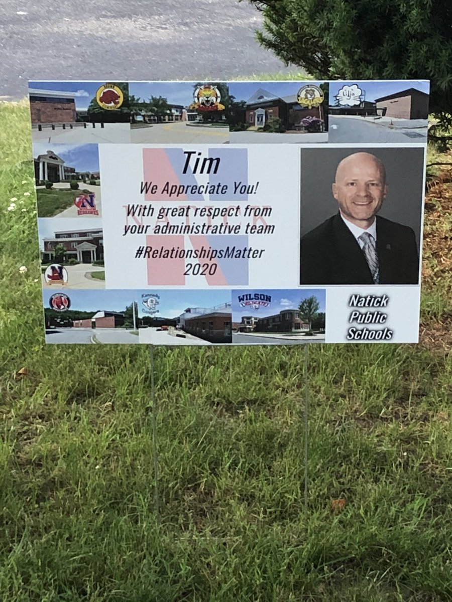 Found this on my front lawn this evening.  After this year.....wow!  Just makes me so thankful and proud of the NPS students, parents,staff, and admin team that make Natick so great:). With sincere thanks. <a href="/natickps/">Natick Public Schools</a> @annapnolin