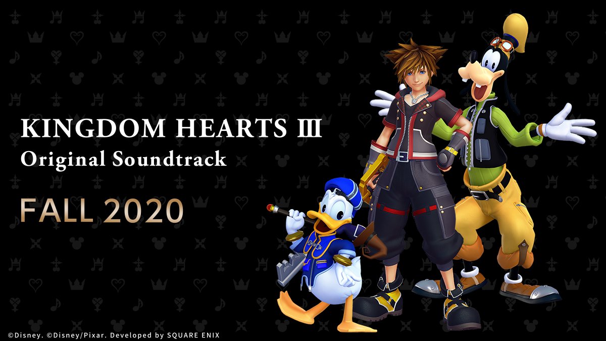 ...and now for our second exciting announcement of the day, the KINGDOM HEARTS III soundtrack will be available globally in Fall 2020!Featuring various unforgettable and timeless music from  #KingdomHearts III, we'll reveal more about this brand new soundtrack in the future.