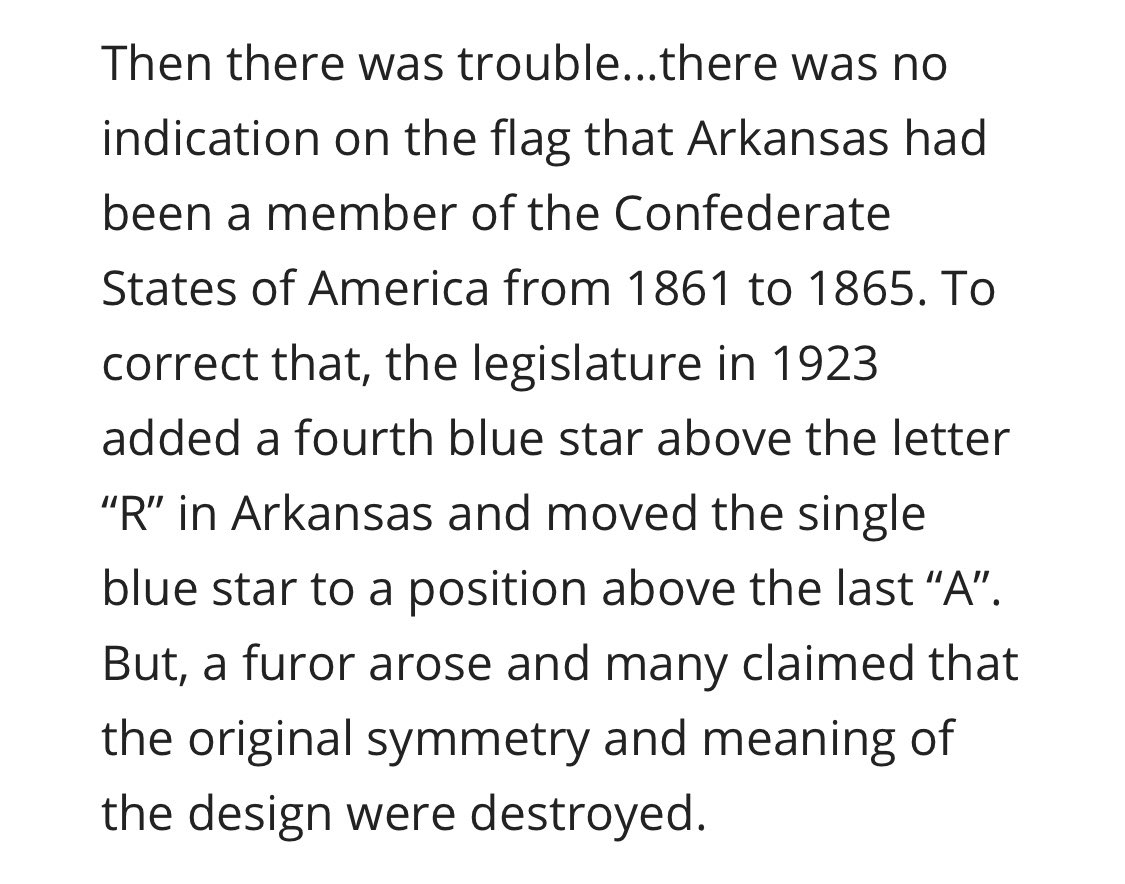 The excerpt from the website, which you can read , further states the flag is a “proud banner that flies for all Arkansans.”Think about that, though.The simple historical fact is the Confederacy fought to keep Black people as property instead of equal members of society.