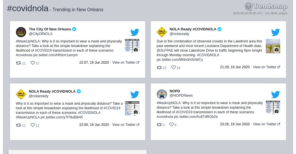 TrendsNOLA's tweet photo. #covidnola is now trending in #NewOrleans

https://t.co/tjHjshxkFa https://t.co/AqkdTjhtuX