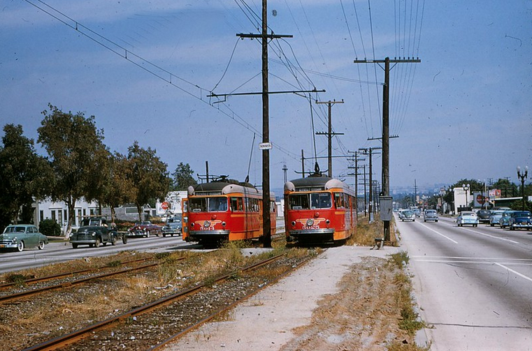 Veering NW along the median of Glenoaks Bl, the line continued on to the city of  #Burbank, originally ending at Eton Dr. In 1940, the line was cut short and terminated at Glenoaks & Cypress until its closure 65 years ago today.