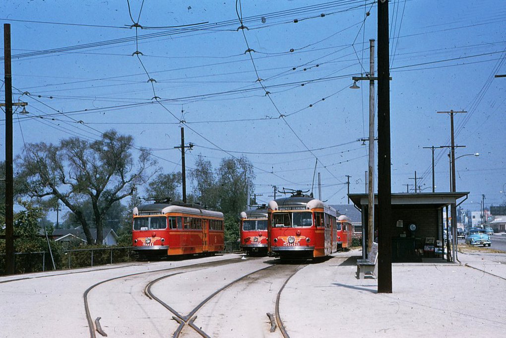 Veering NW along the median of Glenoaks Bl, the line continued on to the city of  #Burbank, originally ending at Eton Dr. In 1940, the line was cut short and terminated at Glenoaks & Cypress until its closure 65 years ago today.