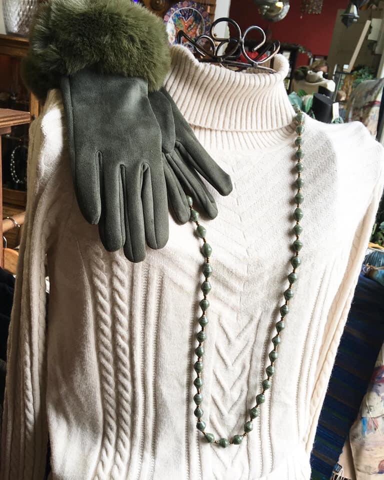 Ready to rug up? Accessorise with a strand of AfriBeads. All at @Fireflyinteriors #fairtrade #fairtradejewellery #jewelry #ethicalfashion #EthicalGiving #sustainablefashion #sustainability #uganda