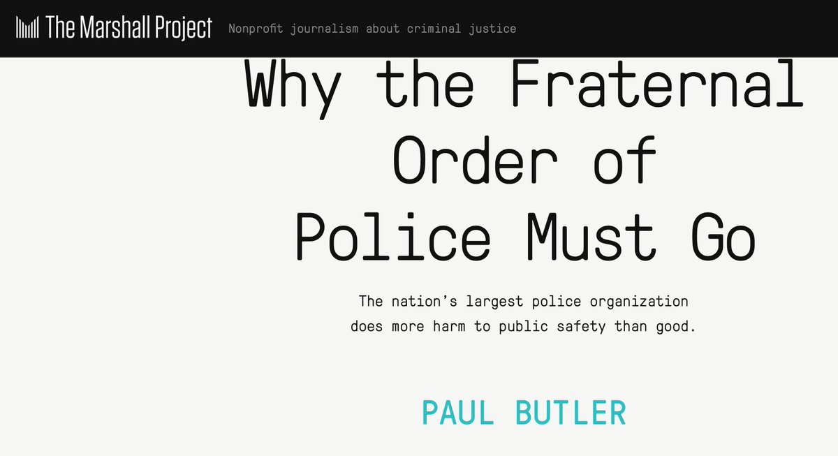 276/ "Baltimore’s police department... is 44% black, but its FOP has never had a black leader. The D.C. FOP chapter board is mainly white, even though the Metropolitan [PD] is predominately black. The Chicago FOP has no black officers on the executive leadership team."