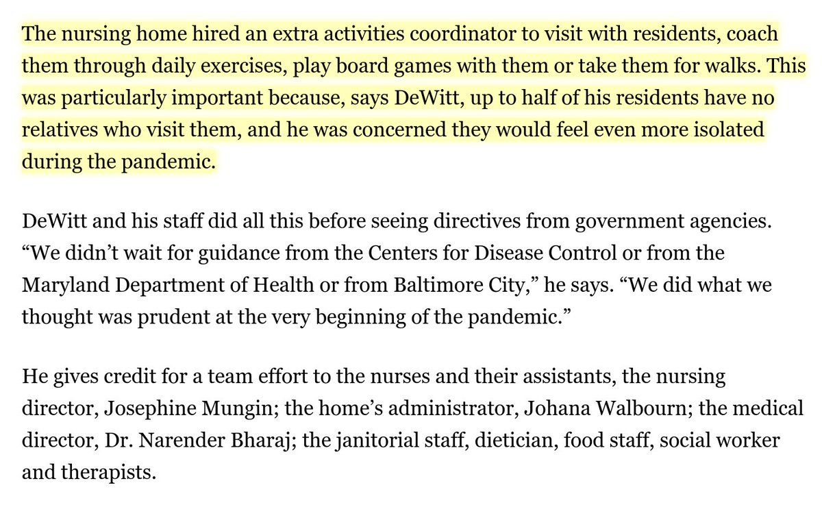 After they had to stop the visits to protect the residents, the nursing home director hired more staff to make sure the elderly residents had more activities within the nursing home so they wouldn't feel as isolated. They also arranged for more social-distancing within the home.
