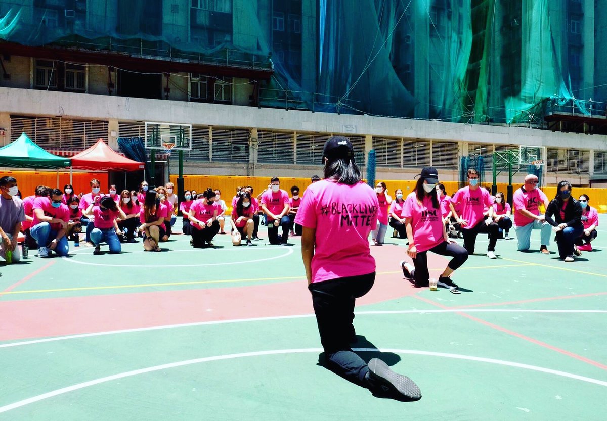 Very proud that my school took the time out on Juneteenth to take a knee for 8 minutes and 46 seconds. Pink Shirt Day is about kindness and we can't celebrate kindness for all until all are treated equally and we still got a ways to go #blacklivesmatter #DSC